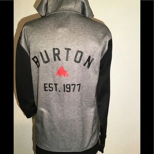 Burton gray 1/4 zip hoodie jacket size small